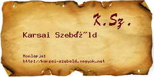 Karsai Szebáld névjegykártya